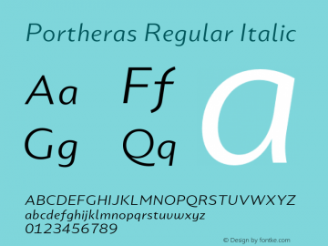 Portheras Regular Italic Version 1.000;Glyphs 3.1.1 (3141)图片样张