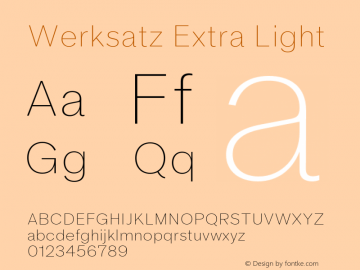 Werksatz Extra Light Version 1.000;hotconv 1.0.109;makeotfexe 2.5.65596图片样张