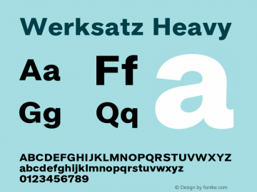 Werksatz Heavy Version 1.000;hotconv 1.0.109;makeotfexe 2.5.65596图片样张