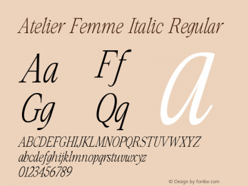 Atelier Femme Italic Version 1.000图片样张