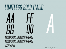 Limitless Bold Italic Version 1.000;hotconv 1.0.109;makeotfexe 2.5.65596图片样张