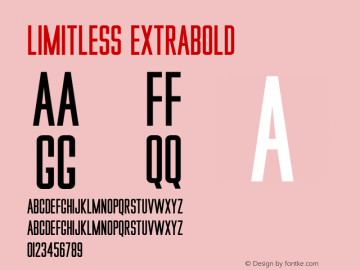 Limitless ExtraBold Version 1.000;hotconv 1.0.109;makeotfexe 2.5.65596图片样张