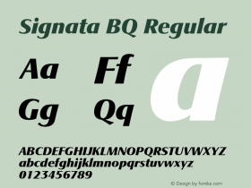 Signata BQ Regular 001.000 Font Sample