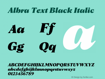 Albra Text Black Italic Version 2.00图片样张