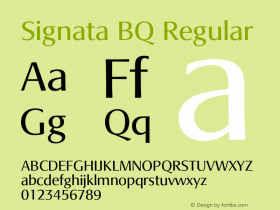 Signata BQ Regular 001.000 Font Sample