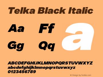 Telka Black Italic Version 2.00图片样张