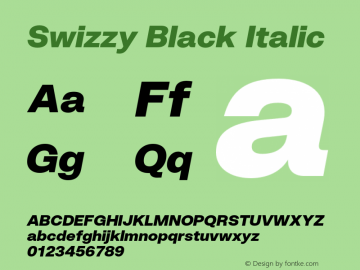 Swizzy Black Italic Version 2.00图片样张