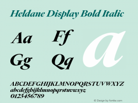 Heldane Display Bold Italic Version 1.002;PS 1.0;hotconv 16.6.54;makeotf.lib2.5.65590图片样张