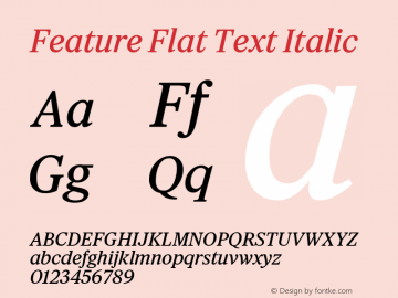 Feature Flat Text Regular Italic Version 1.001 2022图片样张