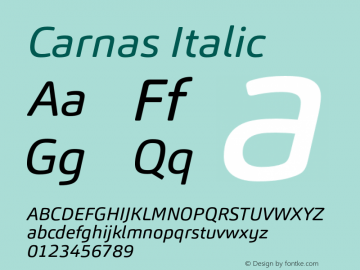 Carnas-Italic Version 1.000图片样张