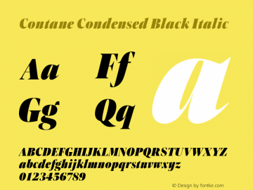 Contane Condensed Black Italic Version 1.001;hotconv 1.0.109;makeotfexe 2.5.65596图片样张