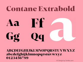 Contane Extrabold Version 1.001;hotconv 1.0.109;makeotfexe 2.5.65596图片样张