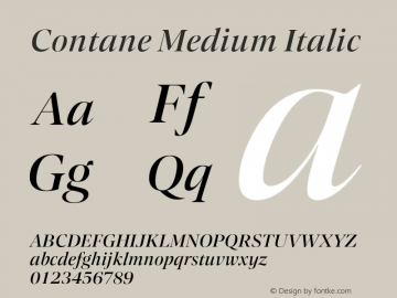 Contane Medium Italic Version 1.001;hotconv 1.0.109;makeotfexe 2.5.65596图片样张