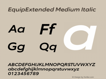 EquipExtended-MediumItalic Version 1.000图片样张