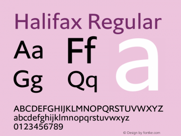 Halifax-Regular Version 1.000图片样张