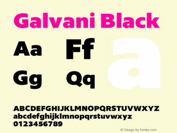 Galvani Black Version 1.001;hotconv 1.0.109;makeotfexe 2.5.65596图片样张