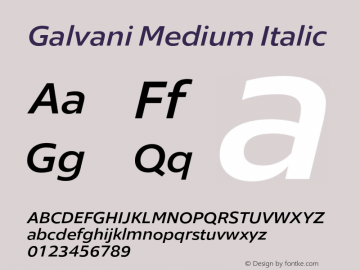 Galvani Medium Italic Version 1.001;hotconv 1.0.109;makeotfexe 2.5.65596图片样张