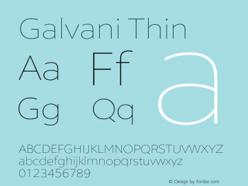 Galvani Thin Version 1.001;hotconv 1.0.109;makeotfexe 2.5.65596图片样张