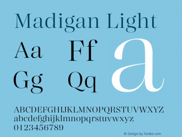 Madigan Light Version 1.000;hotconv 1.0.109;makeotfexe 2.5.65596图片样张
