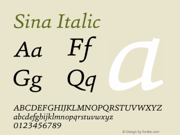 Sina-Italic Version 1.000图片样张