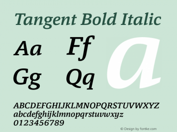 Tangent Bold Italic Version 1.000图片样张