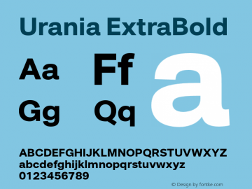 Urania ExtraBold Version 1.000图片样张