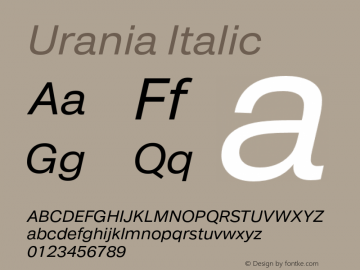 Urania Italic Version 1.000图片样张