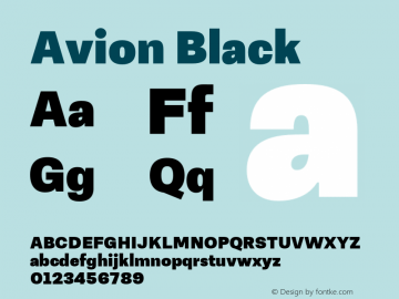 Avion Black Version 1.000;hotconv 1.0.109;makeotfexe 2.5.65596图片样张