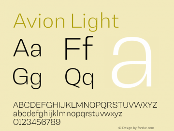 Avion Light Version 1.000;hotconv 1.0.109;makeotfexe 2.5.65596图片样张