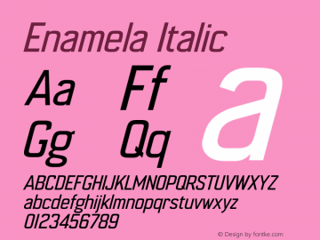 Enamela Italic Enamela (version 2.0)  by Keith Bates   •   © 2013, 2018   www.k-type.com图片样张