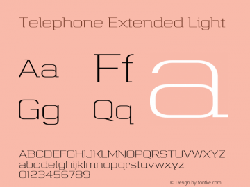 Telephone Extended Light Telephone Extended Light version 1.0 by Keith Bates   •   © 2022   www.k-type.com图片样张