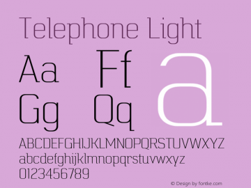 Telephone Light Telephone Light version 1.0 by Keith Bates   •   © 2022   www.k-type.com图片样张