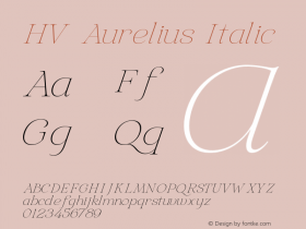 HV Aurelius Italic Version 1.000;FEAKit 1.0图片样张