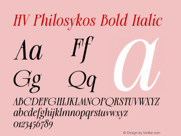 HV Philosykos Bold Italic Version 1.000;Glyphs 3.2 (3184)图片样张
