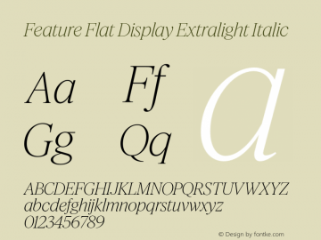 Feature Flat Display Extralight Italic Version 1.001 2022图片样张