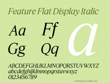 Feature Flat Display Regular Italic Version 1.001 2022图片样张