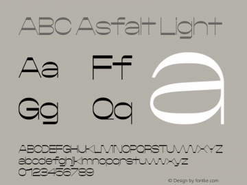 ABC Asfalt Light Version 1.000;Glyphs 3.2 (3227)图片样张