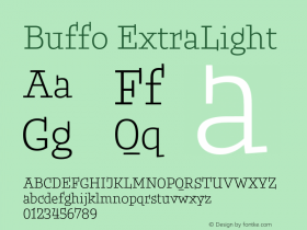 Buffo ExtraLight Version 1.001;Glyphs 3.2 (3212)图片样张