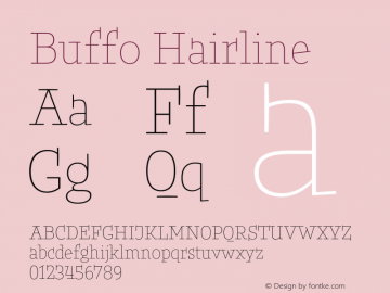Buffo Hairline Version 1.001;Glyphs 3.2 (3212)图片样张