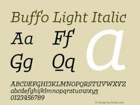 Buffo Light Italic Version 1.001;Glyphs 3.2 (3212)图片样张