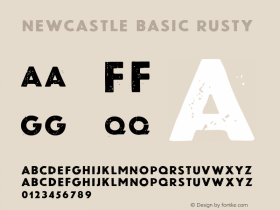 Newcastle Basic Rusty Version 1.001;PS 001.001;hotconv 1.0.70;makeotf.lib2.5.58329图片样张