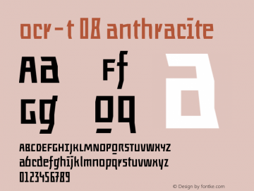 ocr-t 08 anthracite Version 1.000;PS 001.000;hotconv 1.0.70;makeotf.lib2.5.58329图片样张