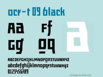 ocr-t 09 black Version 1.000;PS 001.000;hotconv 1.0.70;makeotf.lib2.5.58329图片样张