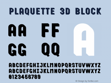 Plaquette 3D Block Version 1.005;PS 001.005;hotconv 1.0.88;makeotf.lib2.5.64775图片样张