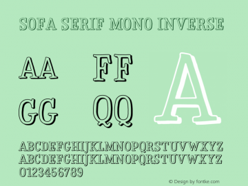 Sofa Serif Mono Inverse Version 1.027;PS 001.027;hotconv 1.0.88;makeotf.lib2.5.64775图片样张