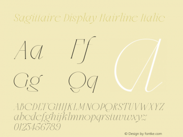 Sagittaire Display Hairline Italic Version 1.100;Glyphs 3.2 (3226)图片样张