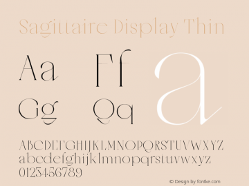 Sagittaire Display Thin Version 1.100;Glyphs 3.2 (3226)图片样张