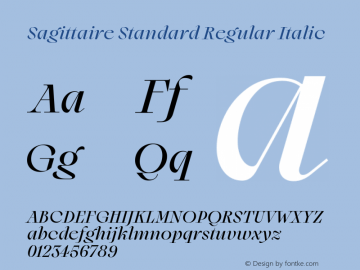 Sagittaire Standard Regular Italic Version 1.100;Glyphs 3.2 (3226)图片样张