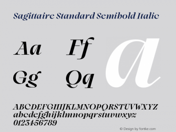 Sagittaire Standard Semibold Italic Version 1.100;Glyphs 3.2 (3226)图片样张