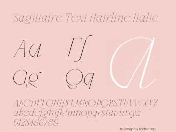 Sagittaire Text Hairline Italic Version 1.100;Glyphs 3.2 (3226)图片样张